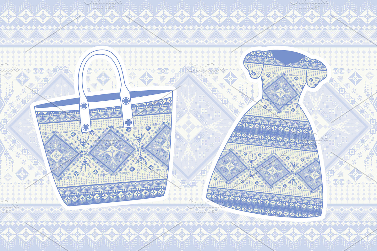 Light Blue Geometric pattern, a Pattern Graphic by ThaiByGaew (Photo 3 of 5)