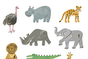 Cute Safari Animals Clipart, an Animal Illustration by GooseFrol (Thumbnail 14 of 14)