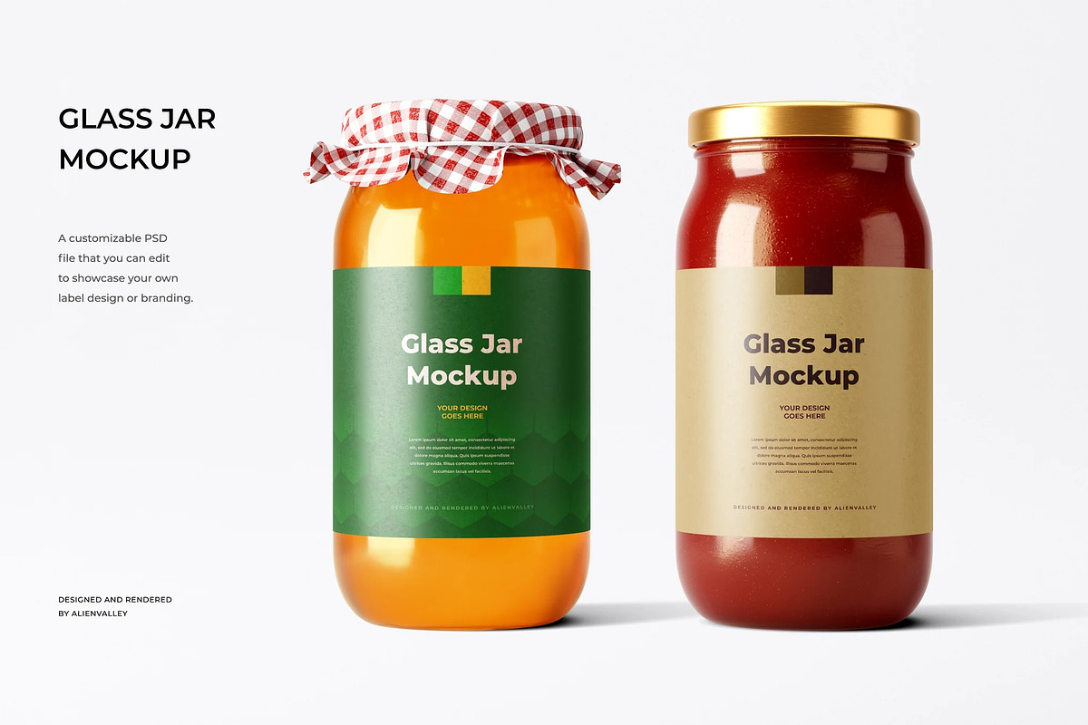Glass Jar Mockup, a Product Mockup by zpackcreative (Photo 1 of 5)