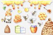 Honey Bee and Wild Flowers clipart, an Illustration by GevelStudio (Thumbnail 2 of 12)