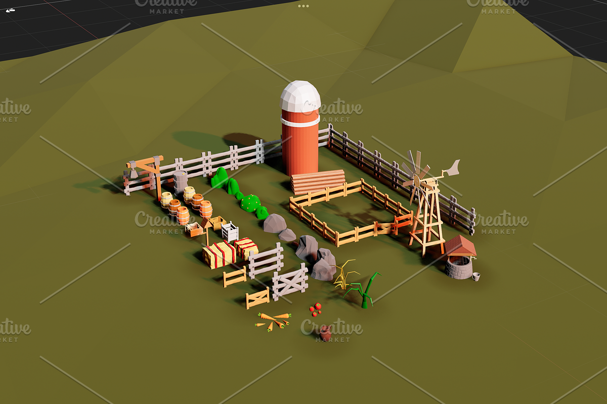 Farm 3D Models Low Poly, an Object 3D Model by Erdem Haksal (Photo 1 of 4)