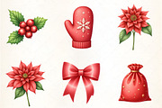 Red Christmas Clipart, an Illustration by CrexoraLab (Thumbnail 2 of 5)