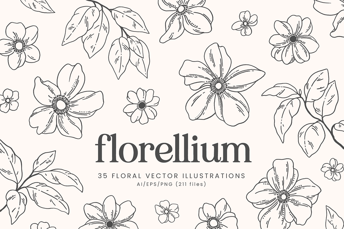 Floral Vector Illustrations, a Decorative Illustration by Emma Webb Studio (Photo 1 of 5)