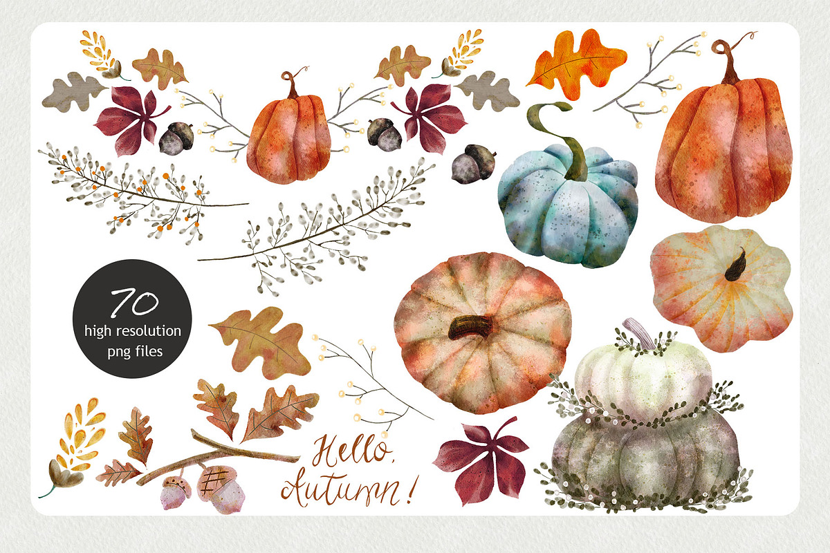 Pumpkin Spice Watercolor Clipart, an Illustration by Bridgett Stahlman Design (Photo 2 of 9)