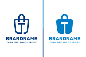 Letter T Shopping Bag Logo Set, a Branding & Logo Template by Pray Art Design Studio