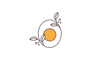 organic egg boiled line logo, a Branding & Logo Template by devastd