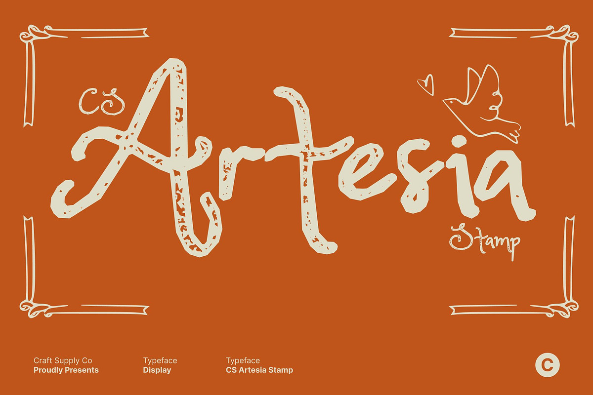CS Artesia Stamp, a Handwritten Font by Craft Supply Co. (Photo 1 of 8)
