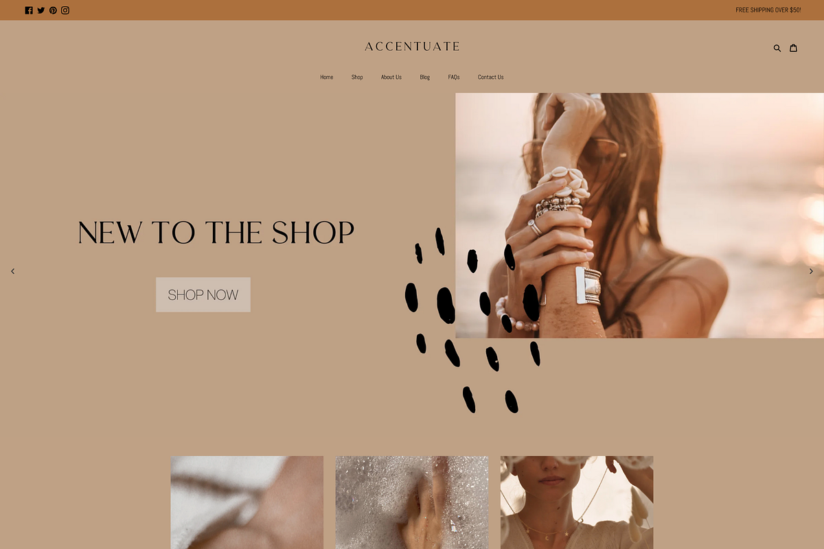 Boho Shopify Theme | Accentuate, a Templates & Theme by Easy Website Themes (Photo 1 of 8)