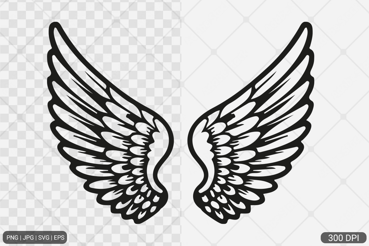 Angel Wings SVG PNG Design Bundle, an Illustration by Actual Pixel (Photo 8 of 12)
