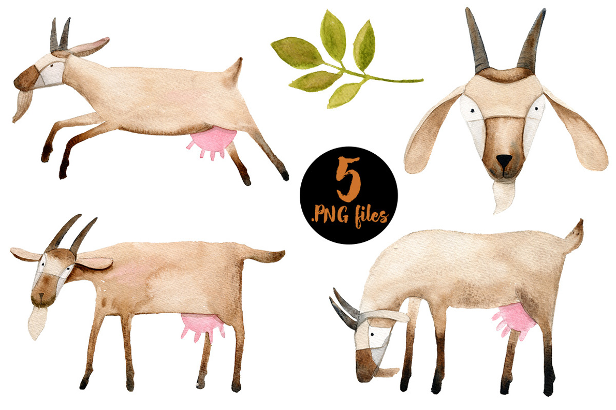 Watercolor Farm Animals Bundle, an Animal Illustration by Bibela (Photo 12 of 16)