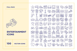 Entertainment Line Icon Set