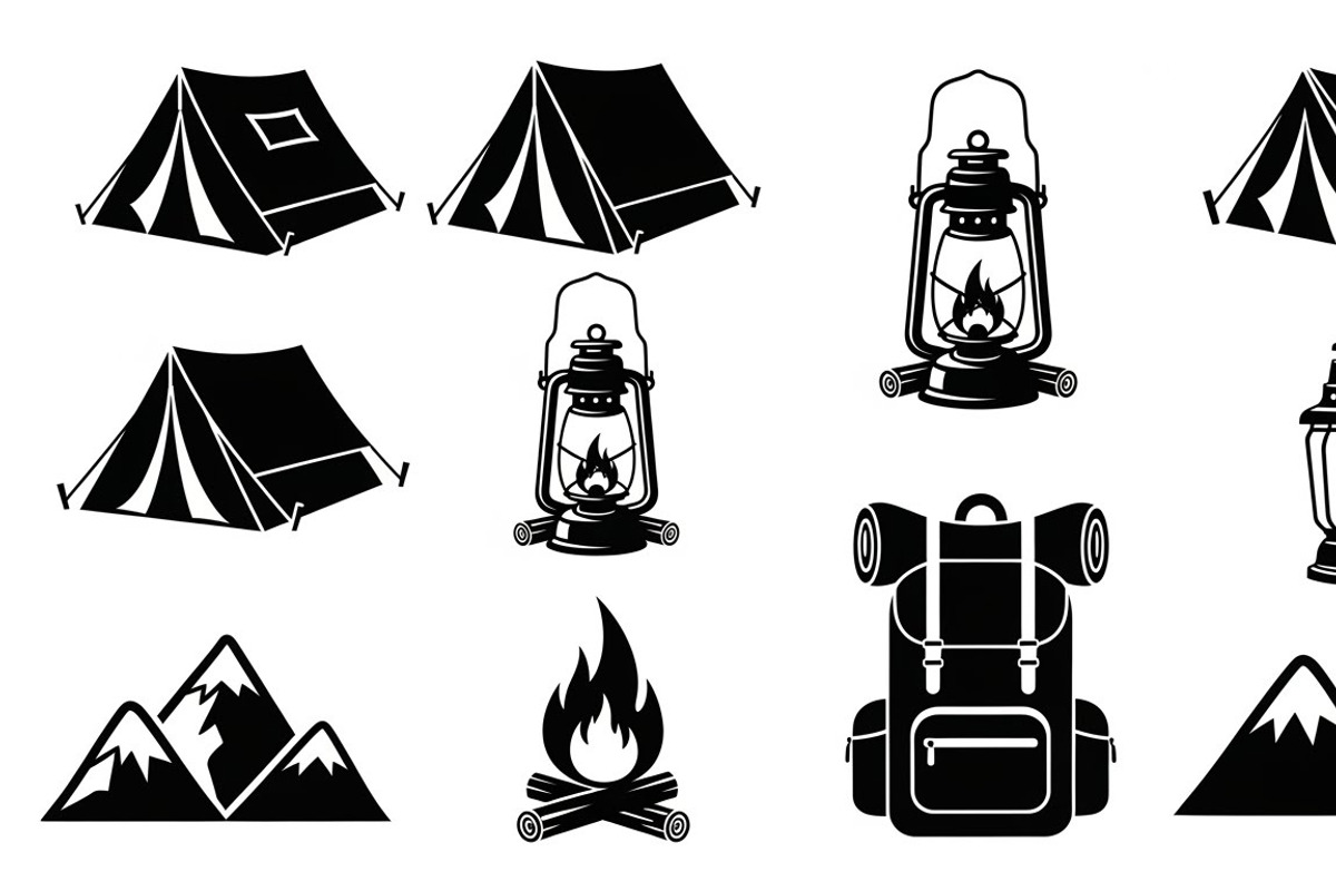 Camping Adventure Silhouette Icon, an Illustration by Artivon (Photo 45 of 51)
