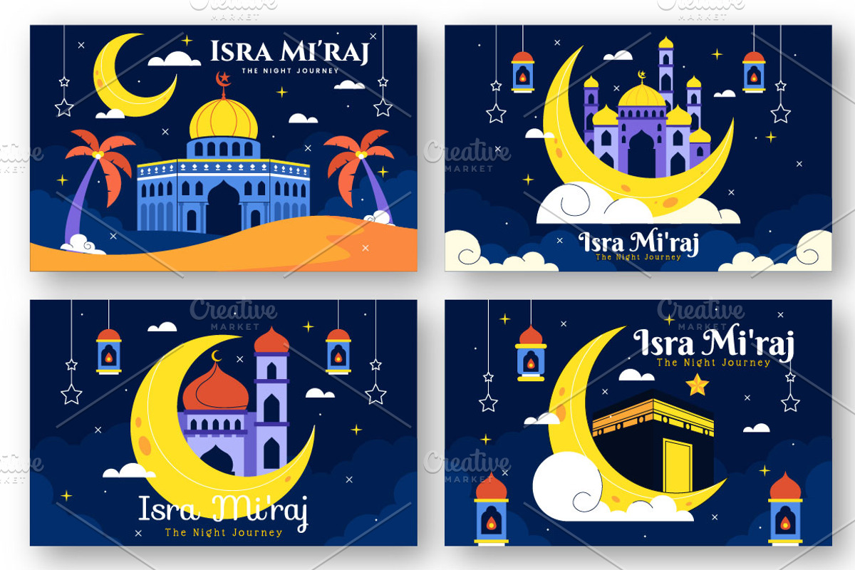 12 Isra Mi'raj Vector Illustration, a Decorative Illustration by denayunebgt (Photo 2 of 4)