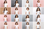 Kid Girl T-Shirt Mockup Picture Bund, a Shirt Mockup by Forhadx5 (Thumbnail 6 of 8)