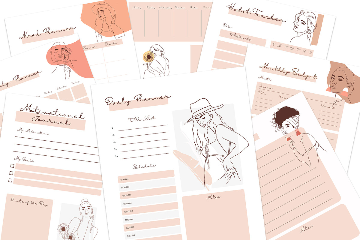 Minimalist Printable Planner, a Stationery Template by Nagore Rodriguez Design (Photo 1 of 4)