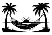 Palm Tree Hammock Silhouette Bundle, an Object Graphic by jahid234 (Thumbnail 25 of 30)