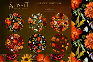 Sunset Floral Art Collection