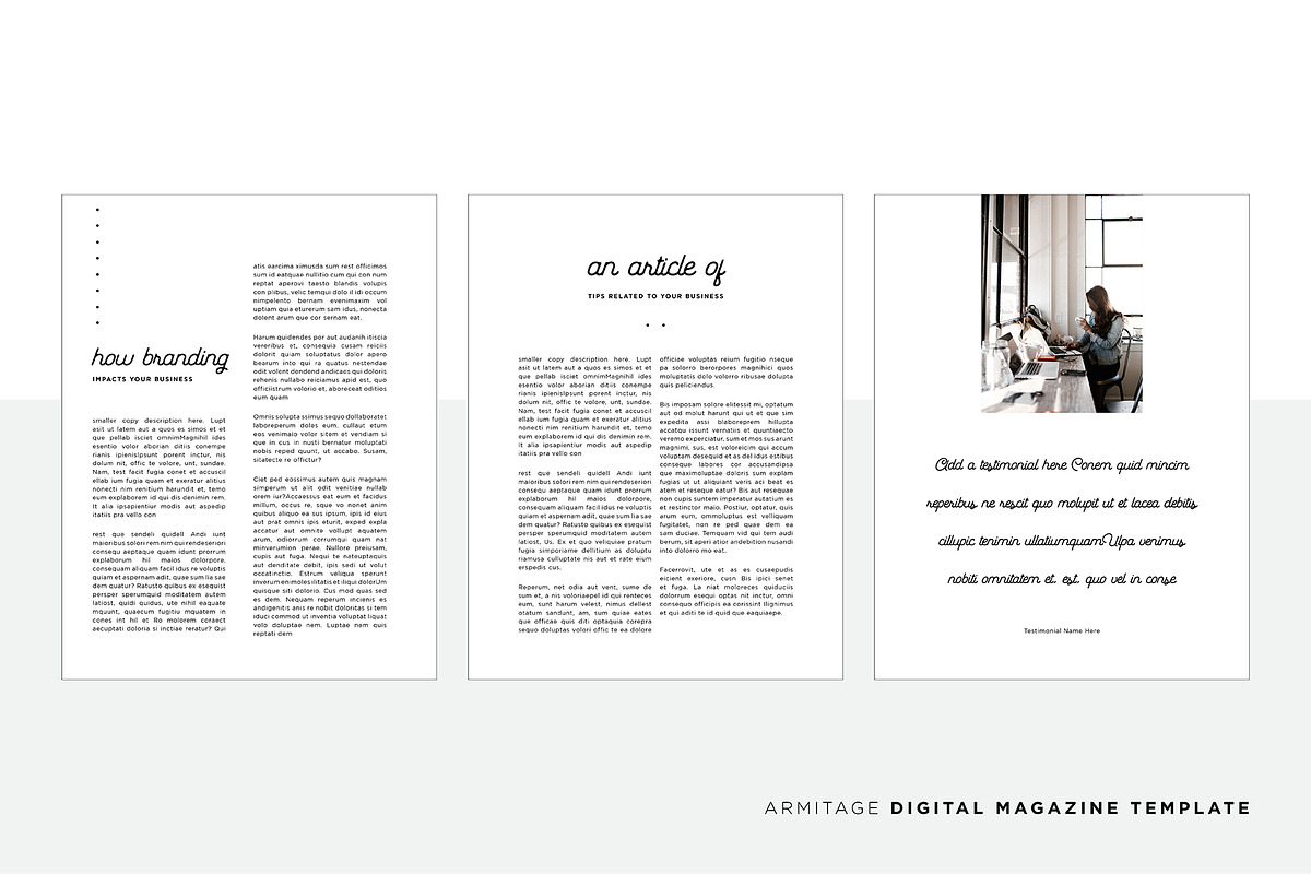 Armitage Digital Magazine Template, a Magazine Template by Christie Evenson (Photo 5 of 9)
