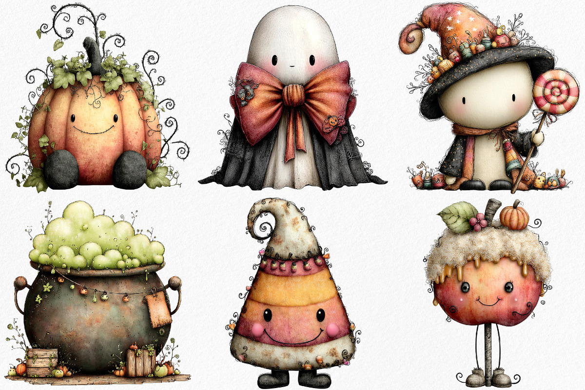 Whimsical Halloween Clipart, an Illustration by Canvas Craft (Photo 3 of 8)