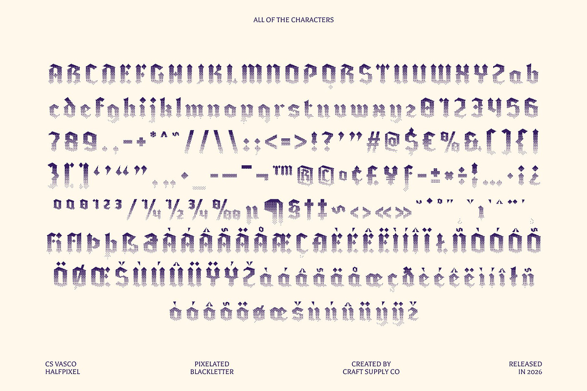 CS Vasco Halfpixel, a Blackletter Font by Craft Supply Co. (Photo 8 of 8)
