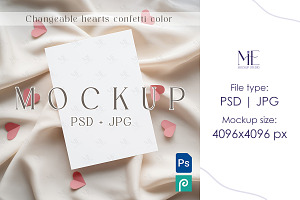 5x7 Card Mockup Wedding or Valentin, a Mockup by Mie Mockup Studio