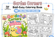 Bold Easy Garden Corners Coloring, a Decorative Illustration by Design Station (Thumbnail 1 of 7)
