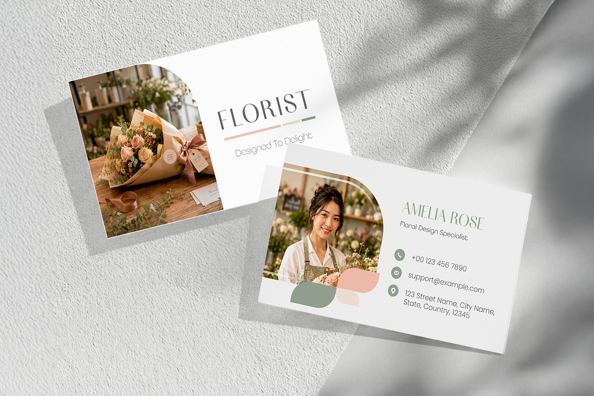 Florist Business Card Template, a Business Card Template by WheelieMonkey (Photo 1 of 2)