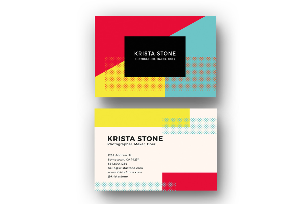 Geo Shapes Business Cards Template, a Business Card Template by Nova Donna (Photo 4 of 4)