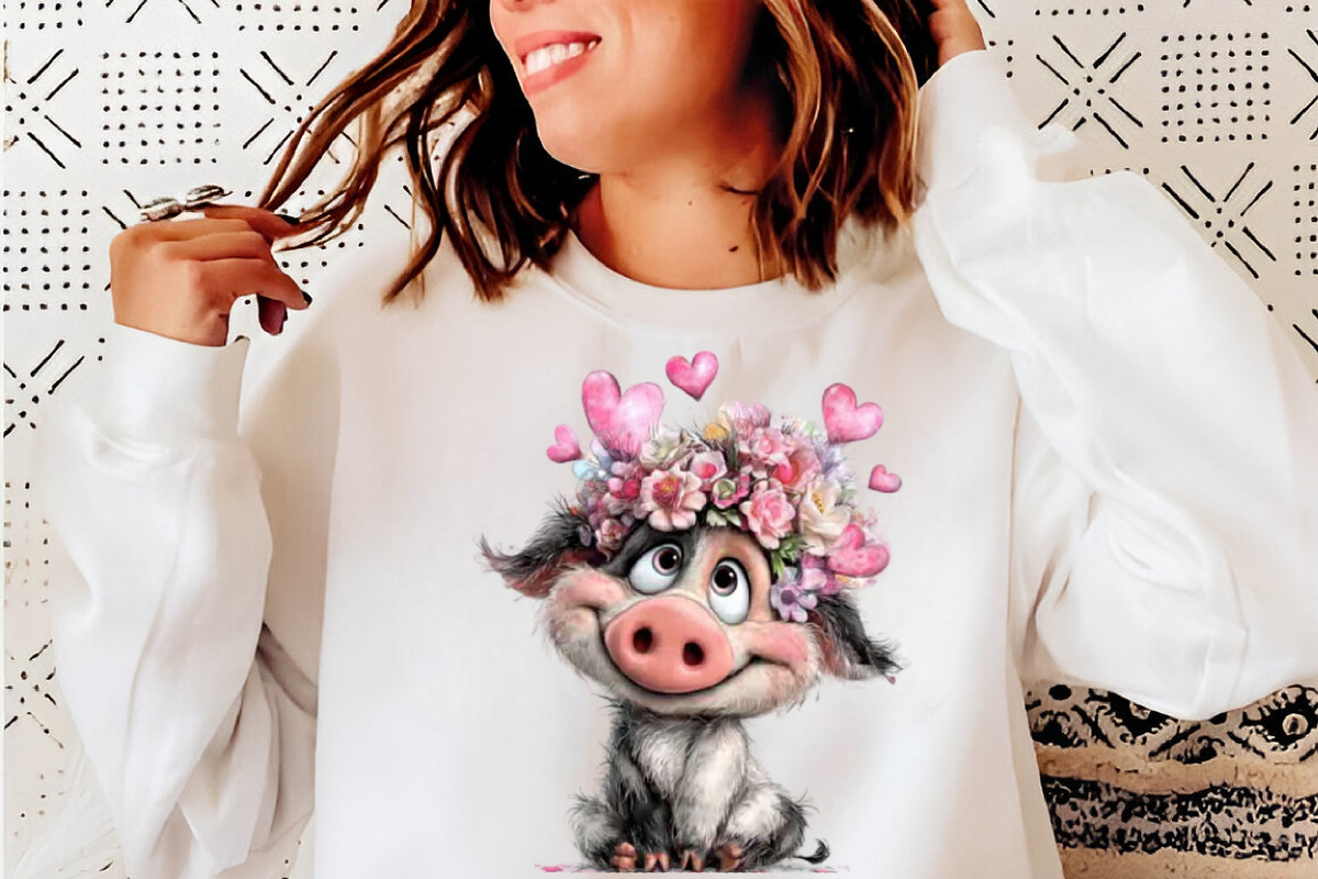 Quirky Valentine Pig Clipart, an Illustration by SinaCreation (Photo 9 of 11)