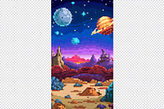 Alien Planet Pixel Art Background, a Background Graphic by minhm2m (Thumbnail 9 of 12)