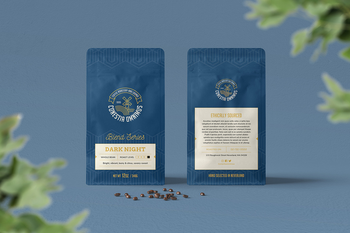 Conestia Omnimus Coffee Bag Duo, a Marketing Template by fisihsani (Photo 3 of 6)
