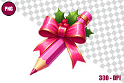Pencil with Bow Clipart Bundle Files, a Decorative Illustration by taramija (Thumbnail 2 of 26)