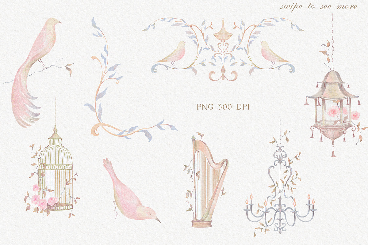Watercolor Chinoiserie PNG elements, an Object Illustration by Sensual Art (Photo 2 of 8)