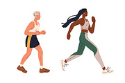 Sporty people running, jogging set, a Sport Illustration by Good Studio (Thumbnail 9 of 9)