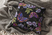 Blue flowers and butterflies, a Pattern Graphic by Matrioshka (Thumbnail 5 of 9)