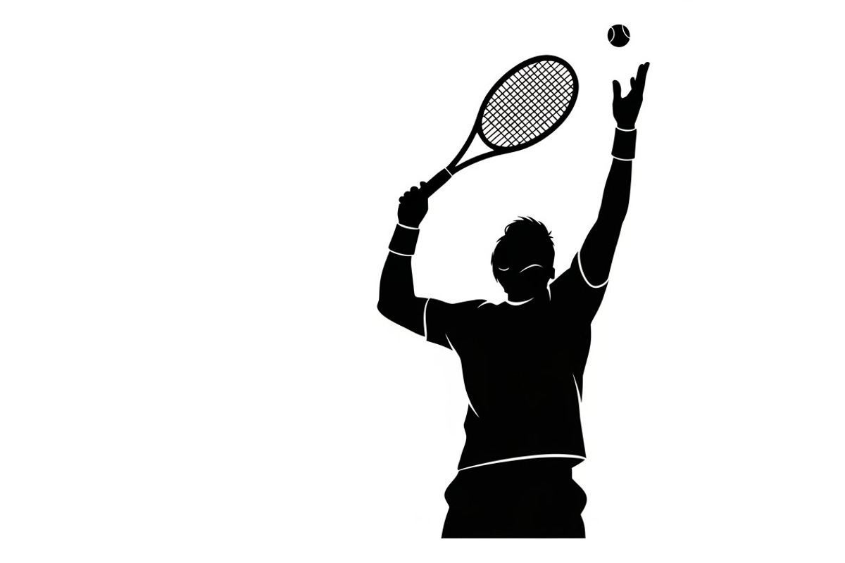 A dynamic Tennis Player Silhouettes, an Illustration by Amazin_art (Photo 24 of 31)