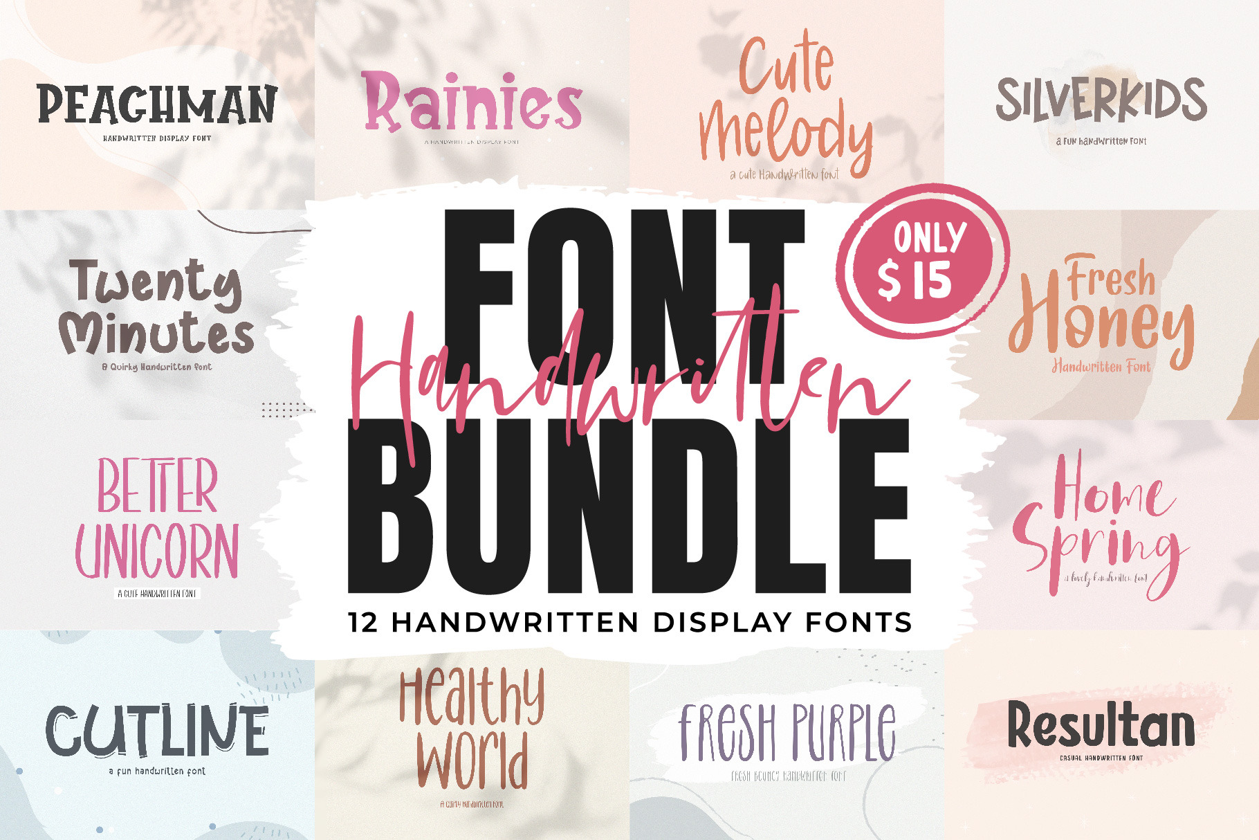 Handwritten Crafty Font BUNDLE, a Serif Font by BrandSemut