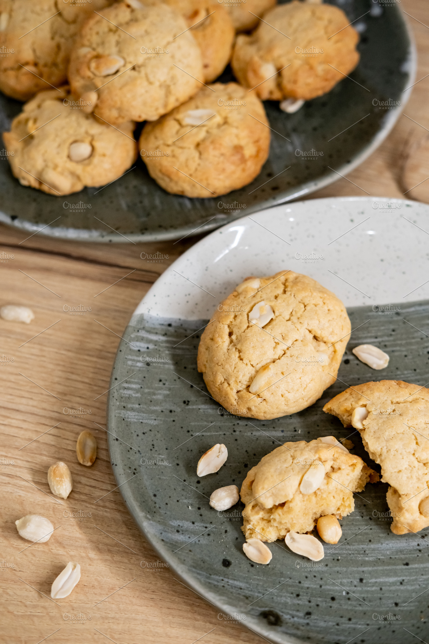 Crunchy biscuits home pastry cookies dessert pile, a Food & Drink Photo by Photo Drive Studio