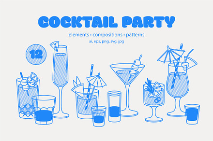 Cocktail Party, a Food Illustration by Sweet Corner