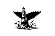 Whale Tail Lighthouse Bundle, an Object Illustration by yasushie (Thumbnail 21 of 31)