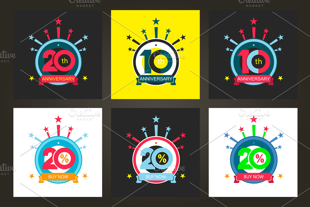 Set 20th and 10th symbol, an Invitation Template by Haisonok