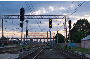 Railway traffic lights, a Transportation Photo by Leonid Andronov