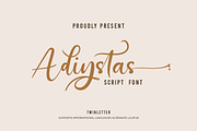 Adiystas, a Script Font by twinstd (Thumbnail 1 of 12)