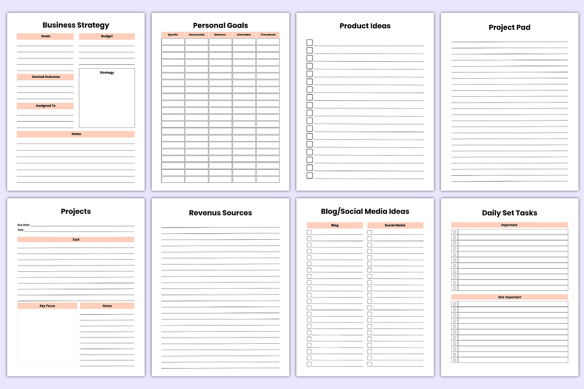 2025-26 Side Hustle Planner Canva, a Stationery Template by Mustafiz (Photo 5 of 11)
