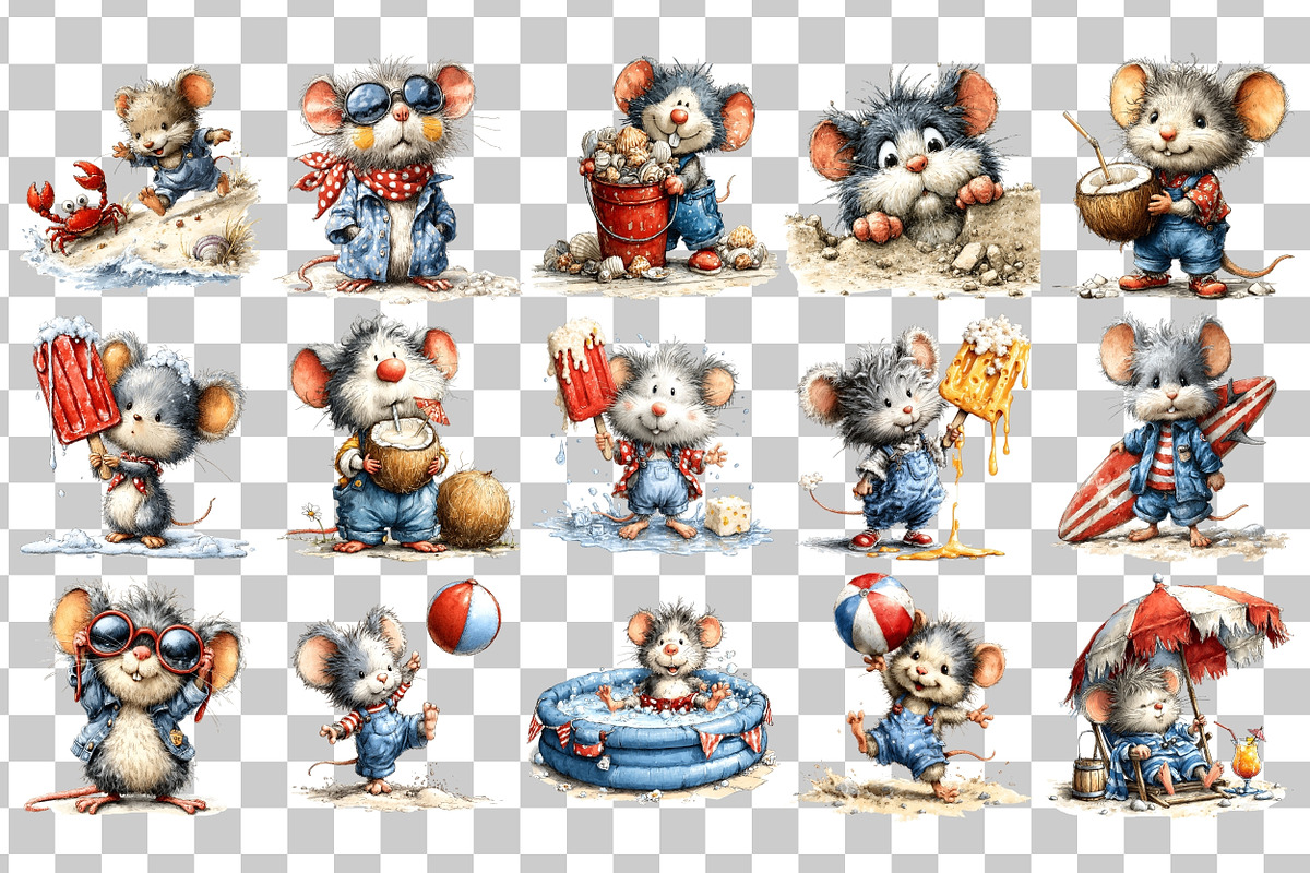 Beach Mouse PNG Clipart, an Animal Illustration by Nicolle's Colorful Art (Photo 3 of 4)