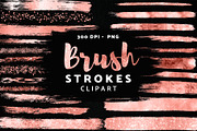 Rose Gold Paint Brush Strokes, a Texture Graphic by Nifty Template Studio (Thumbnail 1 of 5)
