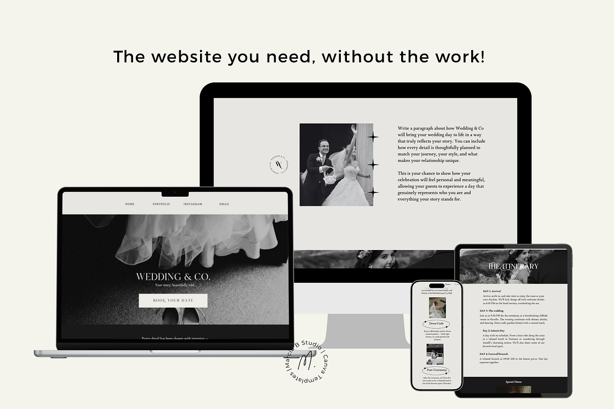 Canva Luxury Wedding Site Template, a Landing Page Template by Marcia B Studio (Photo 2 of 4)
