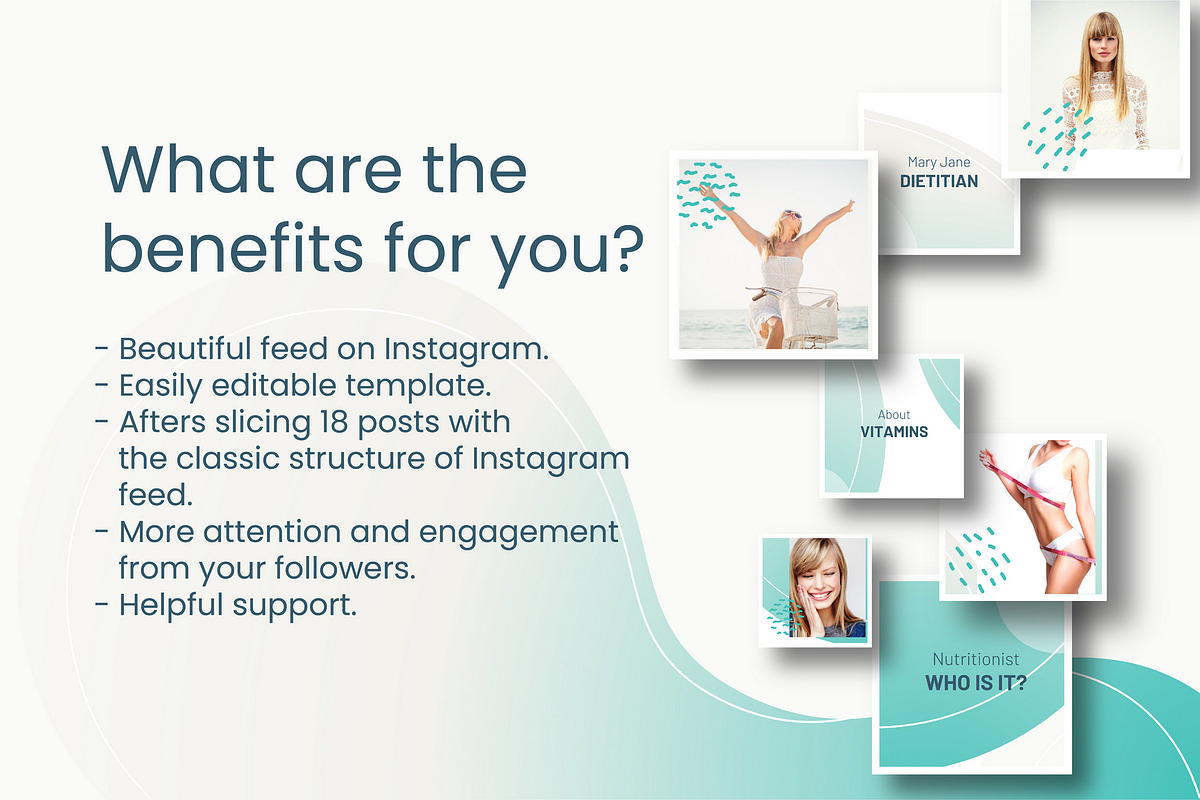 Instagram Puzzle for Nutritionist, a Social Media Template by Handy Template (Photo 2 of 7)