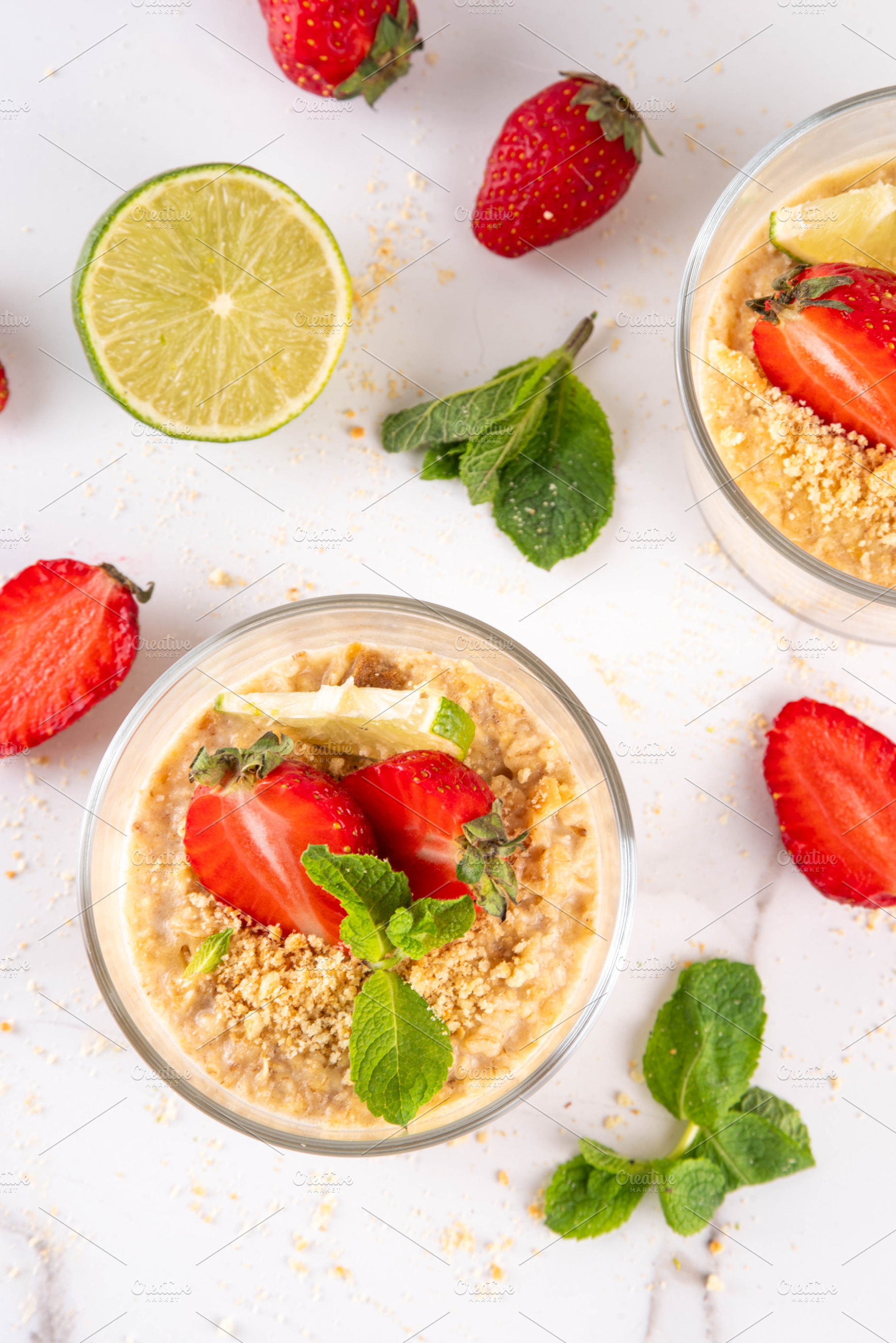 Strawberry Lime Pie Overnight Oats, a Food & Drink Photo by Rimma