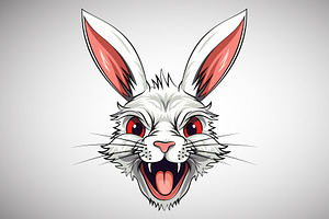 Face of Angry Bunny, an Animal Illustration by Ghagra